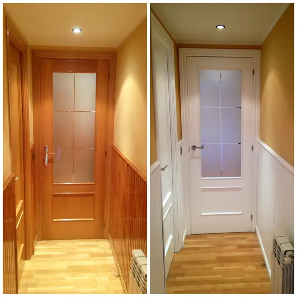 lacado de puertas en los hueros con acabado en blanco